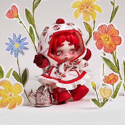 SKULLPANDA Amid Flowers Peluş Bebek Charm - POP MART (1)
