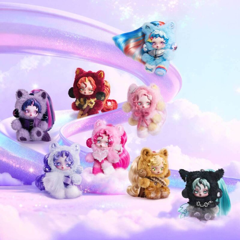 POPMART Skullpanda×My Little Pony 4ボックス POP MART SKULLPANDA x My Little Pony Serisi Peluş Oyuncak Charm