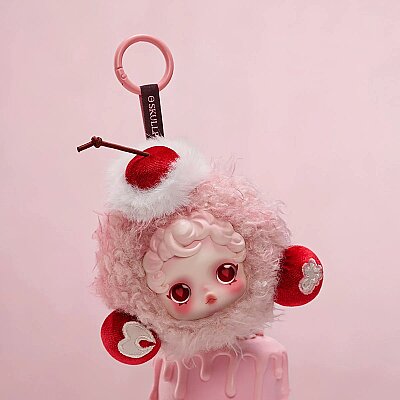 SKULLPANDA You Found Me! Serisi - Kulaklık Çantası Charm ve Anahtarlığı - Pembe - POP MART (1)
