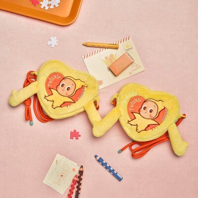 Twinkle Twinkle Crush On You Serisi - Hand-in-Hand Heart Çapraz Askılı Peluş Çanta - 3