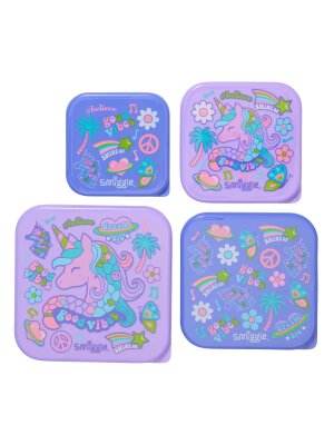 All Stars 4'ü 1 Arada Unicorn Desenli İç İçe Beslenme Kapları - Smiggle