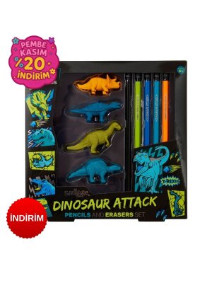 Dinozor Desenli Erkek Çocuk Kalem ve Silgi Seti - Smiggle