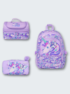 Hi there 3 Parça Kız Çocuk Unicorn Desenli Okul Seti - Smiggle