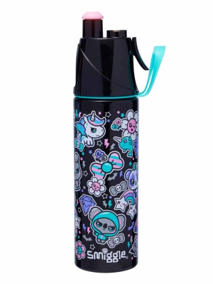 Smiggle Trailblazer Paslanmaz Çelik Soğuk Su Matarası 500ML | Sprey Özellikli - Siyah - 1