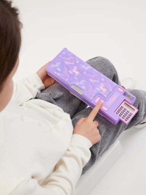 Eclipse Unicorn Desenli Pop Out Hesap Makineli Otomatik Kalem Kutusu - 8