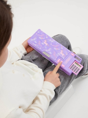 Eclipse Unicorn Desenli Pop Out Hesap Makineli Otomatik Kalem Kutusu - 7